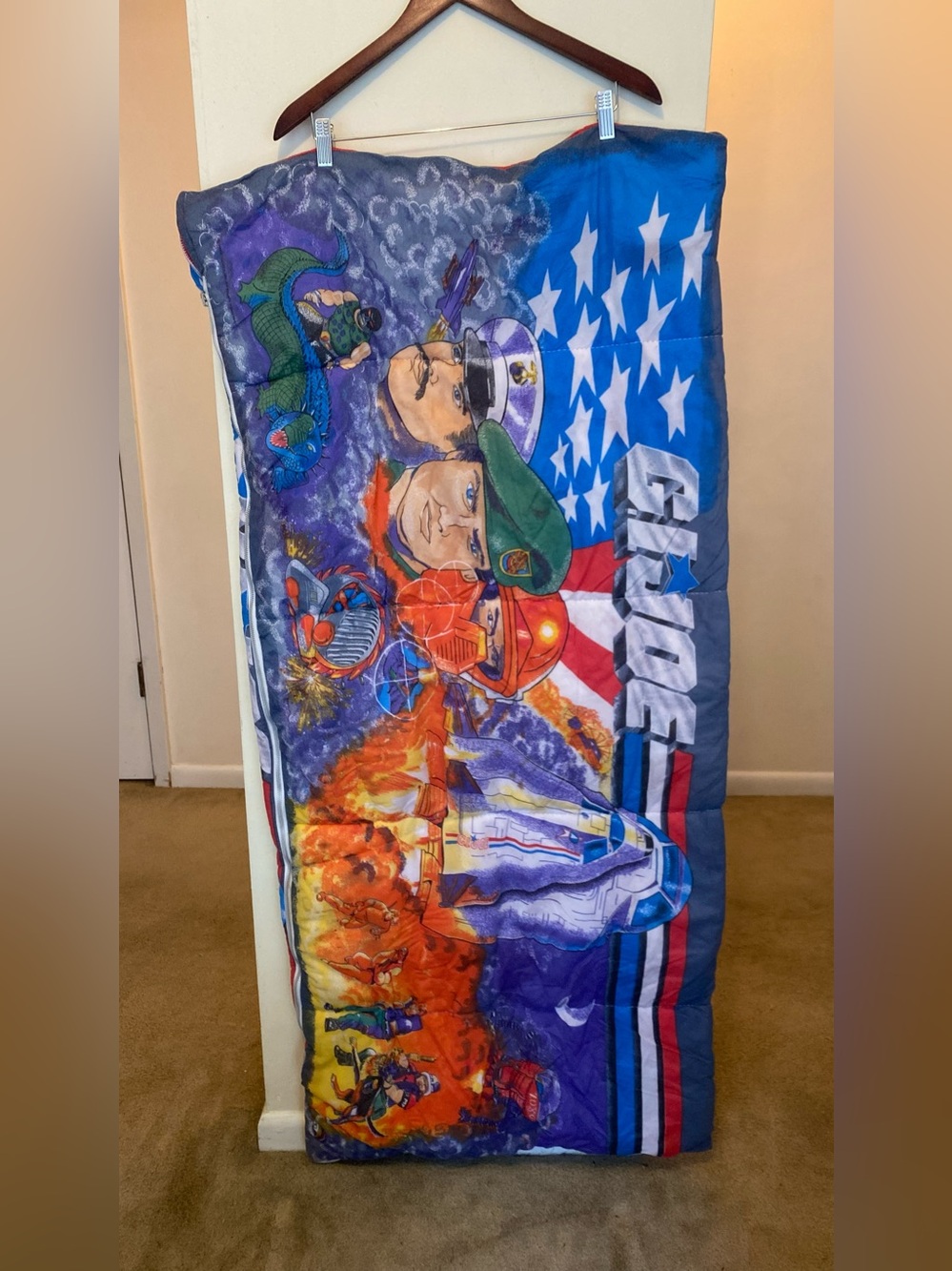 Vintage 1986 Hasbro GI Joe Kids Sleeping Bag 1980s Collectible Childrens Bedding